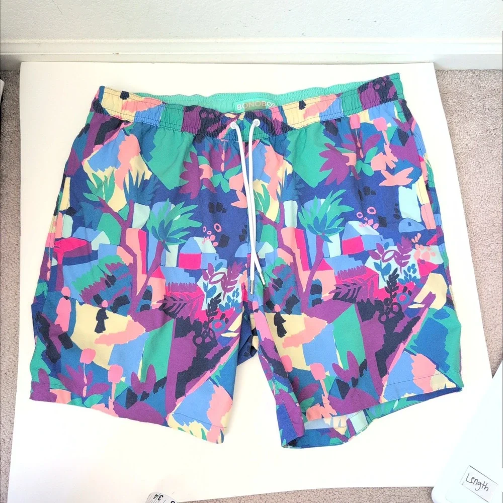 Bonobos Mens Abstract Tropical Swim Trunks 7